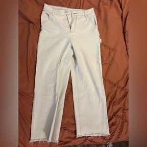 American Eagle White Straight-Leg Pants